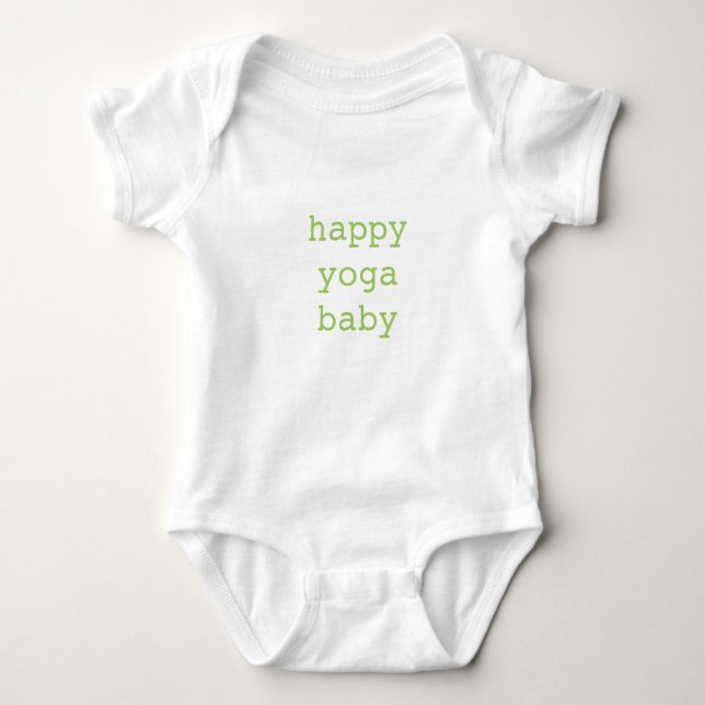 Body Para Bebê Bodysuit orgânico do bebê feliz da ioga (Frente)