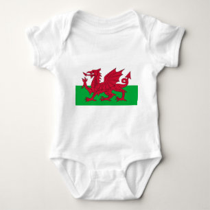 Body Para Bebê Bodysuit patriótico do bebê com bandeira Wales,