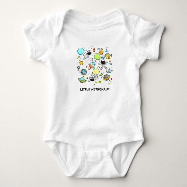 Body Para Bebê Bodysuit pequeno do astronauta (Frente)