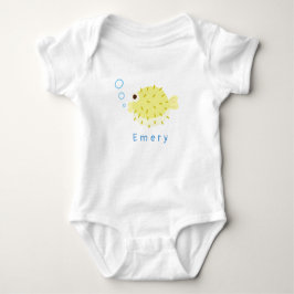 Body Para Bebê Bodysuit Personalizado de Bebê com Nome Peixe-Balã