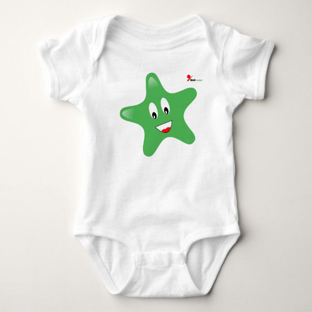 Body Para Bebê Bodysuit Personalizado de Bebê Estrela Pequena e F (Frente)