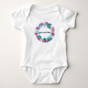 Body Para Bebê Bodysuit personalizado do bebê do flamingo