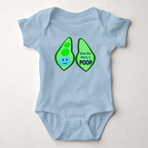 Body Para Bebê Bodysuit Ready to Poop Baby Boy Blue Pea Baby