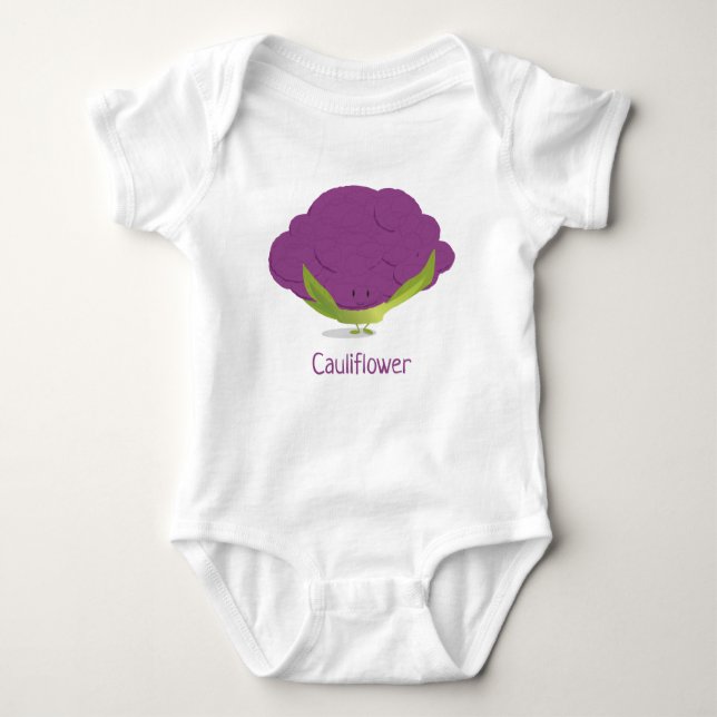 Body Para Bebê Bodysuit roxo do bebê do caráter | da couve-flor (Frente)
