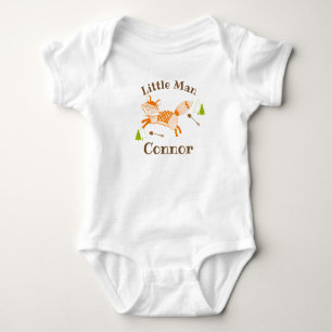 BODY PARA BEBÊ BODYSUITE BABY FOX WODLAND TRIBAL ORANGE PERSONALI