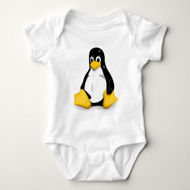 Body Para Bebê Bodysuits do bebê de Linux Tux (Frente)