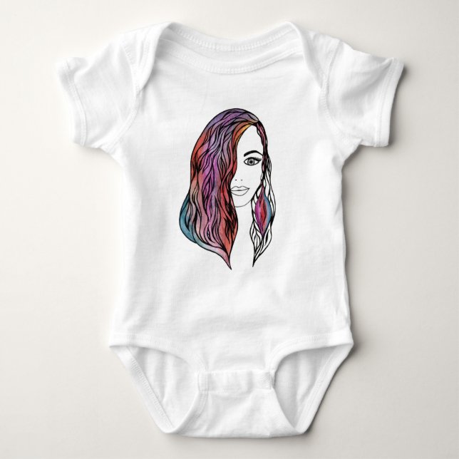 Body Para Bebê Bodysuits fofos com uma imagem (Frente)