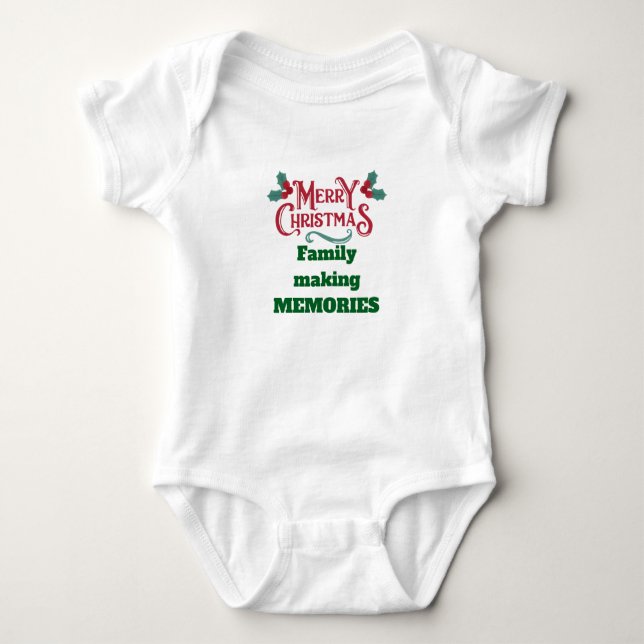 Body Para Bebê Bodysuits Merry Christmas (Frente)