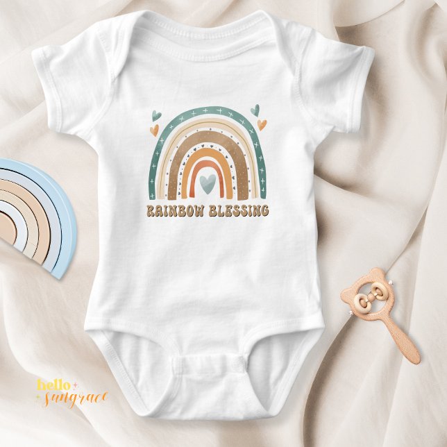 Body Para Bebê Boho Arco-Íris Bênção Bebê Bodô (Bohemian Rainbow Baby Bodysuit)