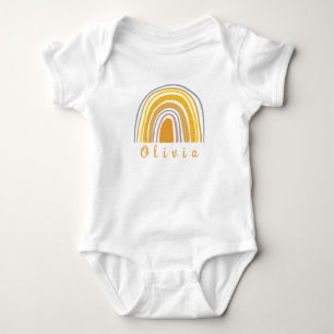 Body Para Bebê Boho Arco-íris com Nome Personalizado Whimsical