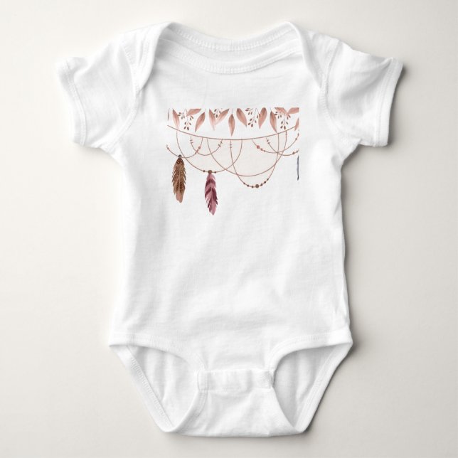Body Para Bebê Boho Patterned Jersey (Frente)