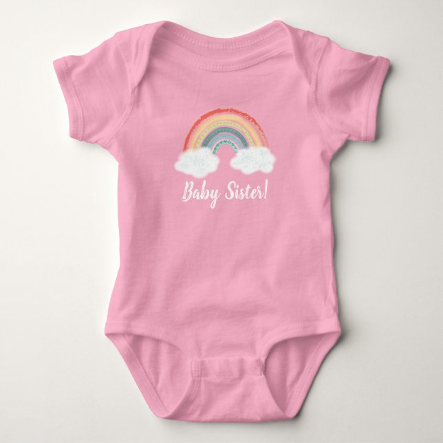 Body Para Bebê Boho Rainbow Baby Sister (Frente)
