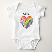 Boho Rainbow Heart Personalizado