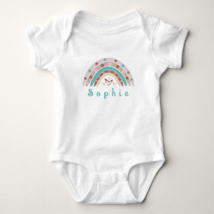 Body Para Bebê Boho Trendy Rainbow com Nome Personalizado