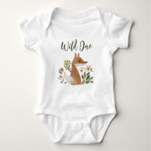 Boho Woodland Fox Wild One Macacão de Bebê  