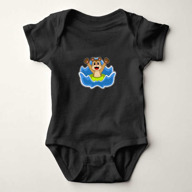 Body Para Bebê Boia de Natação de Suricata (Frente)