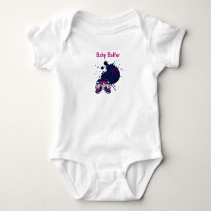 Body Para Bebê Bola azul e rosa e tênis