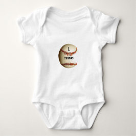 Body Para Bebê Bola de beisebol com nome personalizado