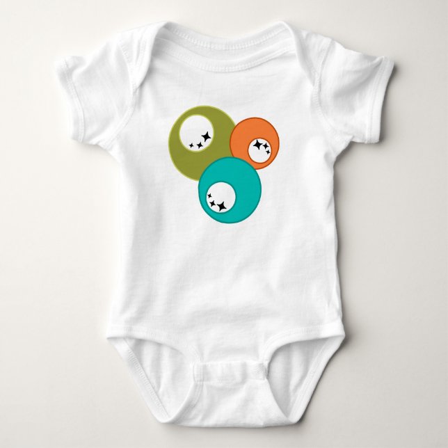 Body Para Bebê Bolas de boliche modernas do século médio (Frente)