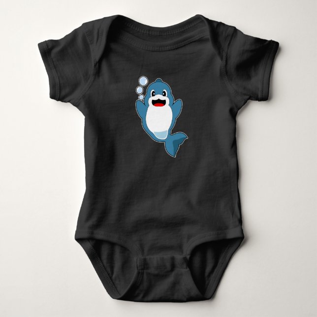 Body Para Bebê Bolhas de água de golfinho (Frente)