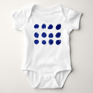 Body Para Bebê Bolinhas, cor d'água azul indigo.