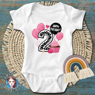 Body Para Bebê Bolo de Aniversário de 2 anos 