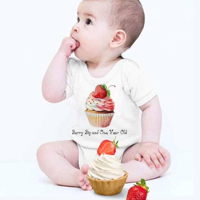 Body Para Bebê Bolo de aniversário de Berry para esmigalhar (Criador carregado)