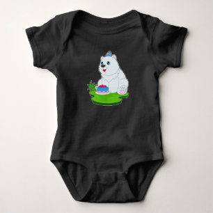 Body Para Bebê Bolo de aniversário de urso polar