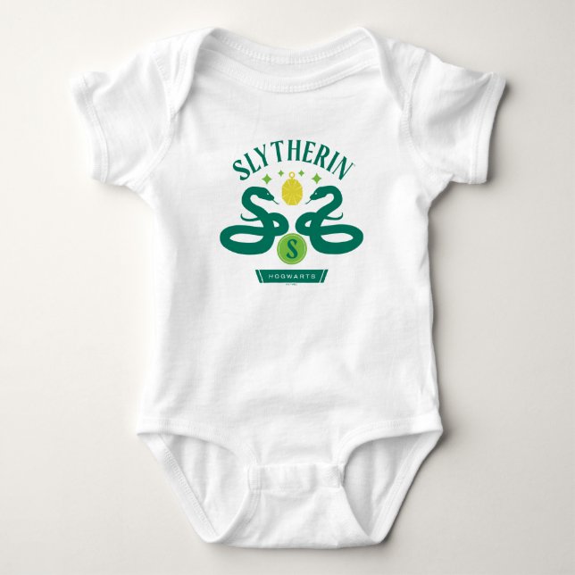 Body Para Bebê Bolsa de Cobra Dupla da Casa SLYTHERIN™ Gráfica (Frente)