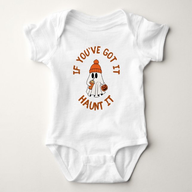 Body Para Bebê Bolsa de Dia das Bruxas Fantasmas Bonitas com Víbl (Frente)