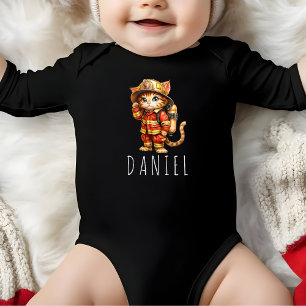 Body Para Bebê Bombeiro Kitten Cute Fireman