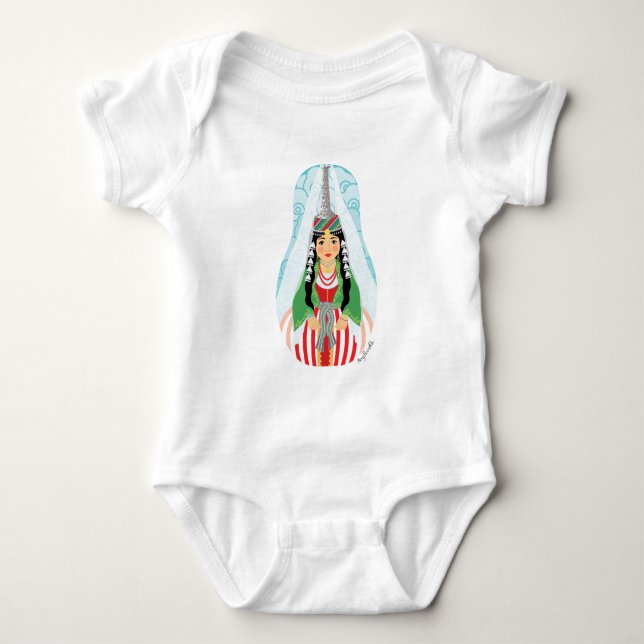 Body Para Bebê Boneca Matryoshka libanesa alta (Frente)
