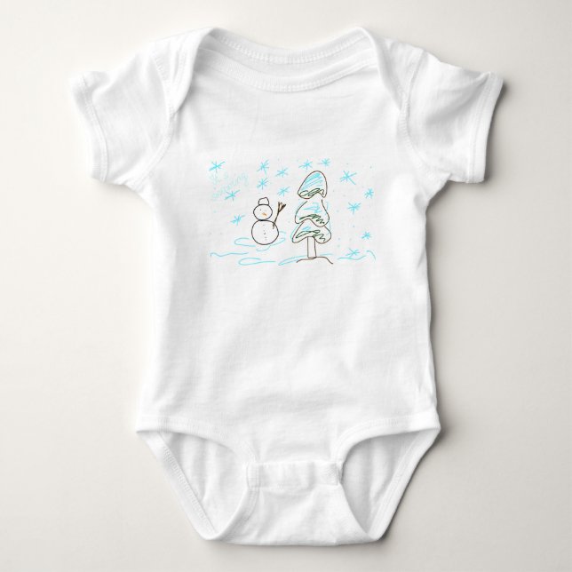 Body Para Bebê Boneco de neve  (Frente)
