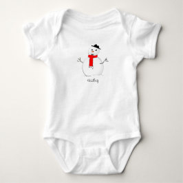 Body Para Bebê Boneco de neve de Natal elegante vermelho preto