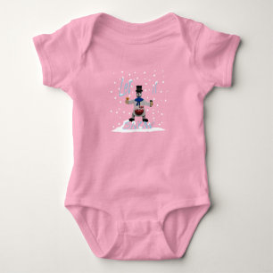 Body Para Bebê boneco de neve sorridente feliz engraçado