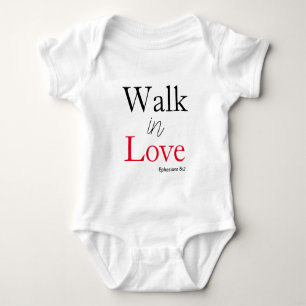 Body Para Bebê Bonita caminhada no amor Bíblia versa