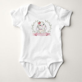 Body Para Bebê Bonita Cana-de-Água Personalizada Belo Bebê Coelho