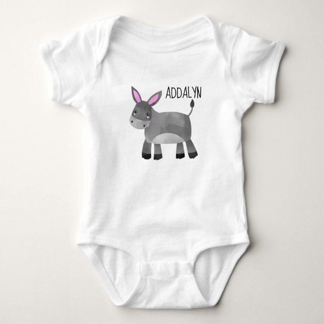 Body Para Bebê Bonita Criança Donkey Personalizada Toddler (Frente)