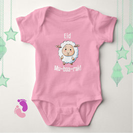 Body Para Bebê Bonita "Eid Mubarak" Bebê Rosa Rosa Bodysim