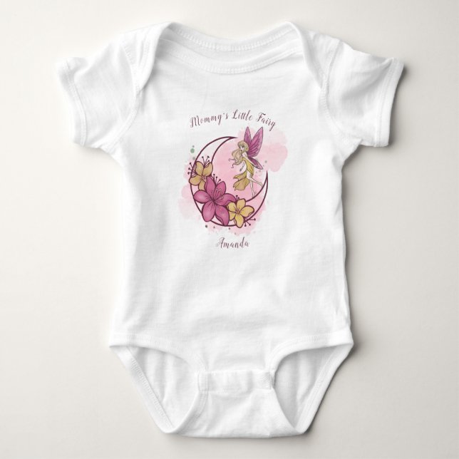 Body Para Bebê Bonita Fantasia Lua Fada Fada Personalizada Bebê R (Frente)