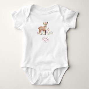 Body Para Bebê Bonita Fawn Personalizada Baby Girl Jersey