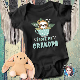 Body Para Bebê Bonita Floral Kawaii Raccoon Eu Amo Meu Avô
