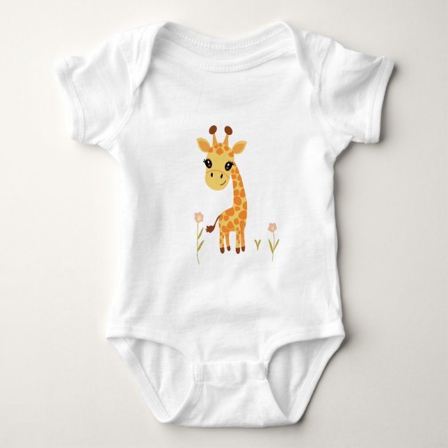 Body Para Bebê Bonita Girafa Boho (Frente)