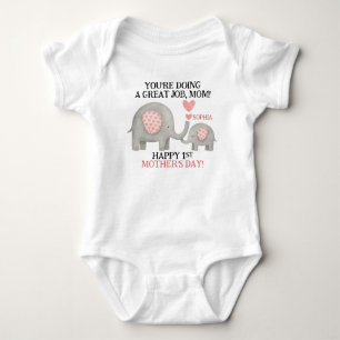 Body Para Bebê Bonita mãe presente no dia da mãe e elefante bebê
