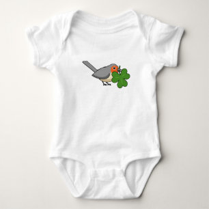 Body Para Bebê Bonita Robin com o Cartoon Shamrock Clover