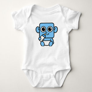 Body Para Bebê Bonita roupa de bebê sorridente com frasco de leit
