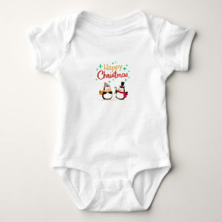 Body Para Bebê Bonita Snowmen de Natal