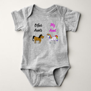 Body Para Bebê Bonita Tia Minha Tia Cavalo Unicórnio Novato Engr