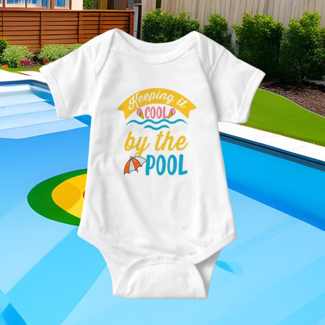 Body Para Bebê bonitinha de piscina, arte unisex (Criador carregado)