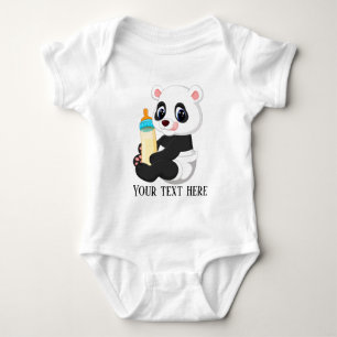 Body Para Bebê bonitinho unisex Panda urso adicionar texto